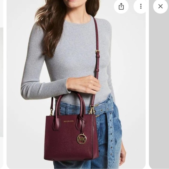 Michael Kors The Mercer Crossbody Bag Pebbled Leather New Without Tags - Picture 7 of 14